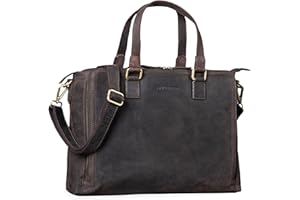 STILORD 'Claire' Businesstasche Damen Leder 15 Zoll Laptoptasche DIN A4 Aktentasche Umhängetasche und Handtasche Büro
