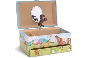 Jewelkeeper - Joyero Musical para Niñas con Cajón Extraíble, Diseño de Granero y Caballo - Melodía Home on the Range