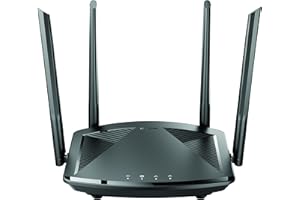 ‎D-LINK D-Link DIR-X1550 AX1500 EXO WI-Fi 6 Router (2,4 & 5 GHz, 1.500 Mbit/s, 802.11a/b/g/n/ac/ax, OFDMA, MU-MIMO, WPA3, 4 x 10/100/1000 LAN-Anschluss, Tischgerät), schwarz