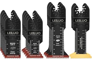 31-pack multiverktyg blad LEILUO svängande verktygsblad kit skär trä metall plast passform Dewalt Rockwell Milwaukee Makita S