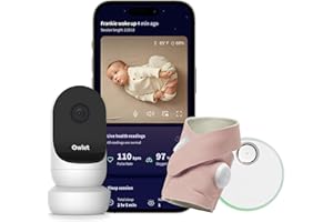 Owlet Dream Duo 2 - Baby Monitor Intelligente: Dream Sock e Owlet Cam 2 - Monitoraggio in tempo reale dei parametri vitali e visualizzazione video HD - Rosa Antico