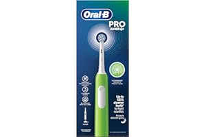 Oral-B Brosse à dents électrique Pro Junior 1 manche vert 1 tête de brosse à dents conçu par Braun pour enfants à partir de 6 ans