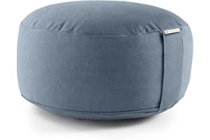 ‎LOTUSCRAFTS Lotuscrafts® Meditationskissen mit 15 cm Sitzhöhe, Yoga Kissen mit Dinkelfüllung, Yogakissen Rund, Bodenkissen Rund, Yogakissen Meditationskissen, Yogakissen Bezug waschbar, GOTS Zertifiziert