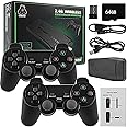 wireless retro game console, plug and play video game stick built in 10000+ games,9 classic emulators, 4k high definition hdmi output for tv with dual 2.4g wireless controllers(64g)