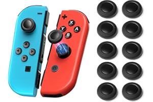 10 Stück Joystick Kappen für Nintendo Switch/OLED/Lite, rutschfeste Ersatzkappe mit Diamantstruktur für Joy Con Switch Controller, Switch Zubehör Ersatzteile