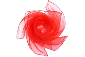 Grantop Juego de 12 paños de malabares cuadrados, paños de colores rojos, 60 x 60 cm, paños de gasa de colores, toallas de juego rítmicas para guardería, niños, actividades de fiesta, espectáculo