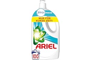 ‎ARIEL Ariel Flüssigwaschmittel, 100 Waschladungen Universal+ Waschmittel, Mit der Frische von Febreze, Kraftvolle Fleckenentfernung schon ab der 1. Wäsche