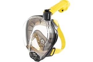 CRESSI dal 1946-Komodo Full Face Maschera Integrale Dry da Snorkeling Visione a 180°-CO2 Sicuro-Silicone 100% Anti Appannamento-Snorkel Laterale-Cinghie Elastiche Regolabili