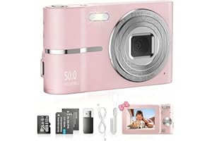 Biebuxo 50 MP Cámara Digital, FHD 1080P 4K Camara de Fotos 16X Cámara de Fotos con Tarjeta SD de 32 GB para niños, Adolescentes, Estudiantes, Personas Mayores, Principiantes