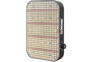 JINHONGTO Lampada per Piante con Custodia in ABS, 65Watt Coltiva Luce a Spettro Completo con Funzione di Regolazione e Catena a Margherita, Luce per Piante da Interno Inclusa LED IR e UV