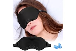 Gritin Schlafmaske für Frauen und Herren, [Upgrade Version] Schlafmaske für Seitenschläfer, Hautfreundliche & Atmungsaktive A