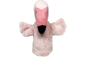 EcoBuddiez Hand Puppet - Flamingo von Deluxebase. Flamingo Plüsch Handpuppen für Kinder. Eco-Friendly Tier Spielzeug Puppe für Pretend Play und Kinder Geschenke.