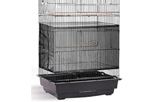 Shappy Large Bird Cage Seed Catcher,Bird Cage Cover Net Skirt Guard,Adjustable Soft Airy Mesh Net for Parrot Parakeet Macaw(78.7 x 15 Inch/ 200 x 37 cm,Black)
