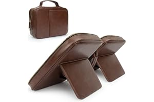 CITYCHASE Bible Covers for Men & Women, Bible Case Carrying Church Bag with Book Stand, Bible Bag with Handle, Zipper and Multi-Pockets for Scripture Study Bible Protector (Leather Cover)