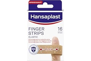 Hansaplast Cerotti ELASTIC FINGER STRIPS, Cerotti dita extra flessibili e lunghi per mani e articolazioni, Cerotto flessibile che si adatta ai movimenti, 1 confezione da 16 pezzi
