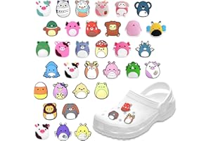 Generisch 33 Stück Squishmallow Schuh Charms Schuh-Deko für Kinder Clogs Stecker - Niedliche Tiermotive - Sicherer Halt PVC Shoe Charms für Kleinkinder