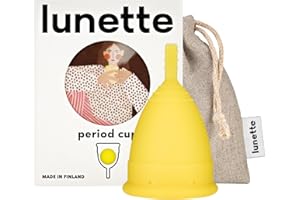 Lunette Menstrual Cup – Best Reusable Period Cup – Wear for 12 Hours and Reuse up to 10 Years, Yellow Size 2 for Moderate to Heavy Flow