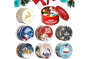 RIRIDAMAI Cajas de Lata Navidad,8 Cajas Metalicas Navidad con Tapas,Latas,para Galletas,Chocolate, Dulces, Golosinas