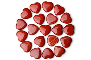 MAIBAOTA Red Jasper Crystal Heart Healing Crystals Gemstones Pocket Nature Spiritual Energy Gem Stones Set Gifts for Women Reiki Divination Balancing Yoga Meditation 10PCS