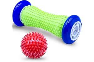 WELLMALL-HULA Foot Massage Roller Stick Wrists and Hard Spiky Ball Set for Plantar Fasciitis Recovery, Wrists and Forearms Exercise, Arm Pain, Trigger Point - Designed to Relieve Stress and Tight Muscles Relax