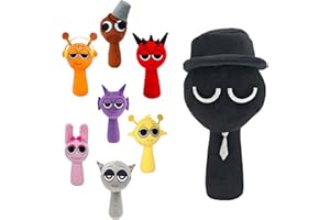 Ayizhiniu Sprunki Plush, Personaggi Cartoni Animati Sprunki Wenda Plush, Interessante Sprunki Simon Plushies Doll, 25cm Sprunki Plushies Toys, Applica Natale (nero)