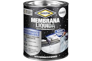Bostik Membrana Liquida Rivestimento Polimerico impermeabilizzante elastico Bianco Latta 1kg