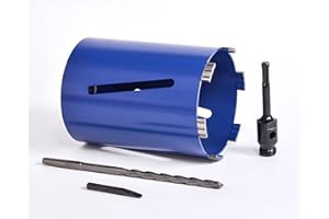 DIAGAU DIAMANTTECHNIK SDS PLUS Diamantbohrkrone 32-150 mm Bohraufsatz Set mit Adapter 200mm Länge Inklusive Bohrer (SDS PLUS Ø 150mm x L 200mm)