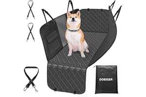 DOBIGER Funda de Coche para Perros, Cubre Asiento Trasero con Ventana de Malla Visible, Protector para SUV, Camiones, 137x147 cm