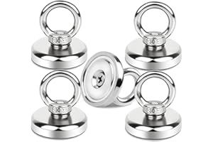 DAWUMIN Calamite Potenti 45KG, Magneti Neodimio Diametro 32mm, Magneti Extra Forti Magnete da Pesca Magnetica con Golfare per Pesca Magnete Salvataggio Nel Fiume Recupero di Oggetti Calamita Potente