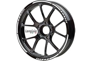 LONGIVIA ® Liseret de Jante Moto Blanc Réfléchissantes Stickers Jante Scooter Mobylette Autocollant Kit complet pour Costumisation Deco Moto Vélo Voiture Roue de 15 à 19 pouces