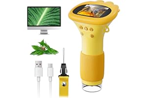 Children's Microscope, SGAINUL Digital Microscope 2.0 Inch Portable Electronic Microscope 1000X with 8 Adjustable LED Lights, Suitable for Christmas, Birthday or New Year Gifts from 3 to 8 Years