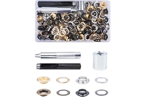 Zythrem 280Pcs Grommet Kit, 10mm Eyelets Punch Kit Grommet Punch Kit, Grommets Eyelets with Grommet Setting Tool, Metal Grommets Eyelets for Tarpaulin Leather Fabric DIY Projects Craft Making
