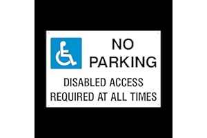 USSP&S No Parking Disabled Access required Plastic Sign with 4 Pre-Drilled Holes - Private Property, Parking, Clamping, Disabled, Driveway, Do not block (MISC52)