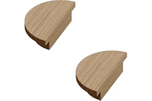 Sossai Holz Möbelgriffe aus Eiche | GAH02 | Lochabstand 40mm, Durchmesser 100mm, 2 Stück