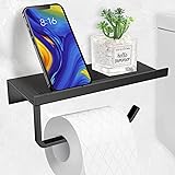 Porte-papier Toilette Vintage Sans Perçage - En Noir Mat Avec Corde