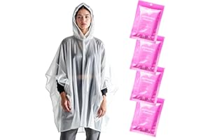 ZENO Regenponcho Festival Wasserdicht - Regencape Festival Einweg - Regenponcho Damen & Mann - Transparent mit Kapuze - Notfall Poncho Reise, Wandern, Camping – Einweg Poncho 4er-Pack - Pink Mist Edition