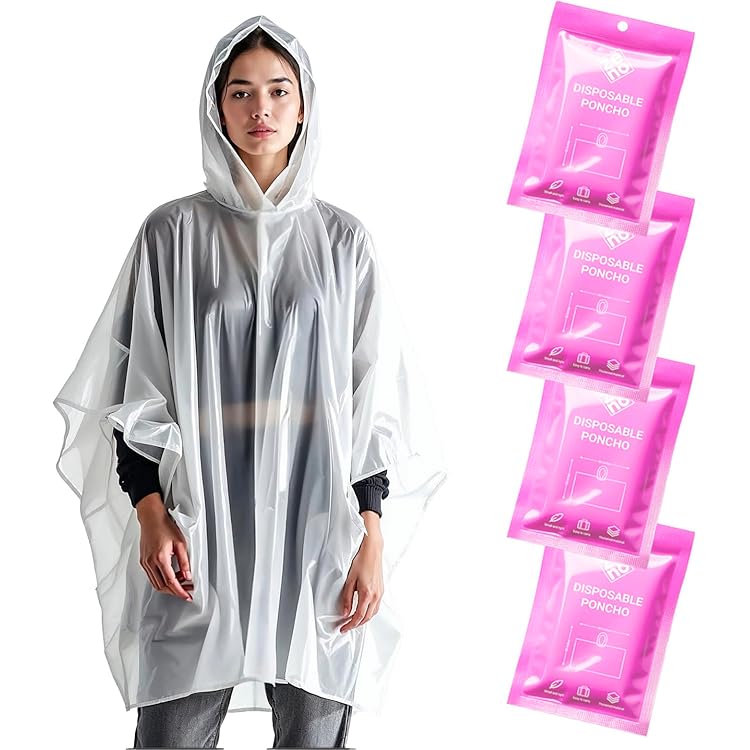 Poncho Pluie Imperméable ZENO - Pack De 4 - Festivals Rock