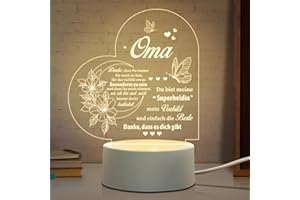 ‎JURATAR Juratar Geschenke für Oma von Enkelin Enkeln, LED Lampe Nachtlicht Personalisierte Geschenk für Oma von Großelterntag, Geschenk Oma Geburtstag