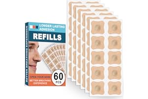 IAMFINE Magnetische Nasenpflaster Nachfüllpackung, 60 Stück Anti-Schnarch Nasenpflaster Magnet, Nasenpflaster Gegen Schnarchen, Nasen Magnet Atmen, Breathing Besser Atmen Durch Nase Magneten Magnetisc