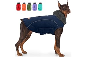 EMUST Dog Jackets for Winter, Cold Weather Coats for Dogs, Soft Winters Jackets for Medium Large Dogs, Winter Vest for Small Medium Large Dog, Dark Blue, L