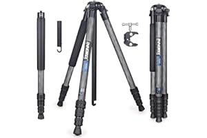 Statyw z włókna węglowego INNOREL P254C 158.8 cm kompaktowy, lekki statyw podróżny i monopod do cyfrowego aparatu DSLR, podpórka ze specjalną kolumną środkową 25 mm, maksymalne obciążenie 12 kg