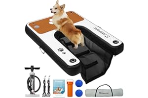 FBSPORT Rampe d'accès à l'eau Gonflable pour Chien, échelle Flottante pour Piscine, Bateau, lac, échelle Flottante antidérapante en EVA pour Chien jusqu'à 100 kg, Accès à l'eau Facile et sûr