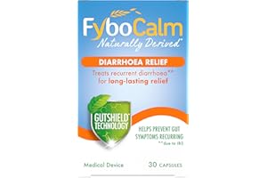 FYBOGEL Fybocalm Diarrhoea relief, 30 capsules, Naturally derived, Diarrhoea relief for adults, long-lasting relief, for IBS-related constipation, Clinically proven, Gluten free, Lactose free