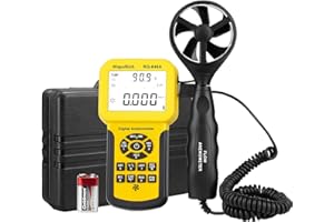 Digitales Anemometer Handheld, Pro HVAC Windmesser Misst Windgeschwindigkeit, CFM, Luftströmungsgeschwindigkeit, Windfluss, Windtemperatur mit Hintergrundbeleuchtung, MAX/MIN/AVG (WapoRich RQ-846A)