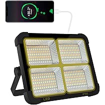 Faro LED Ricaricabile 100W 10000LM Con Pannello Solare - 12000mAh, 4 Modalità Luce, Magnete - Foto 10