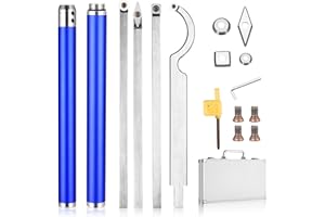 ENERHUB Drechseleisen Set, Drechselwerkzeuge Hartmetall Holzdrehwerkzeugsatz Mit Verlängerungsstange, Schwanenhals-drechselwerkzeug set, mit Diamantform/rundem/quadratischem Messerkopf (Blau)