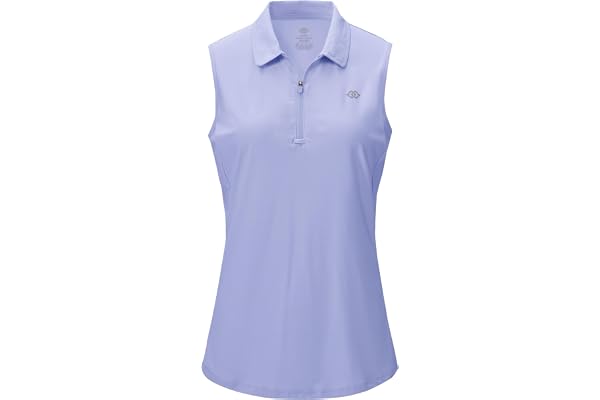 MoFiz Polotröja dam ärmlös dragkedja 1/4 golf poloshirt elegant arbete andningsbar skjorta sport linne
