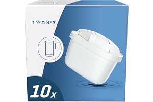 Wessper för Brita Maxtra Vattenfilter, Vit, 10 stycken | Aktiverat kolfilterpatron för filterkanna, kompatibel med Dafi, Aqua
