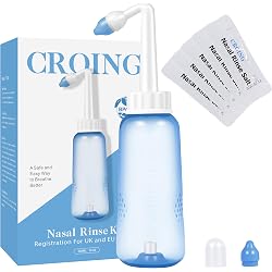 Pot Neti Pour Lavage Nasal - Bouteille 300 Ml + 20 Sachets De Sel, Valve Manuelle, Adulte Et Enfant à Partir De 5 Ans