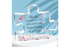 FCZIVA Abuela Placa Acrílica Regalos Día de la Madre Cumpleaños Abuelita Mujer Escritorio Puzzle Signo Navidad Personalizado Nonna Acción De Gracias Decoración Del Hogar Lindo Diseño De Flores